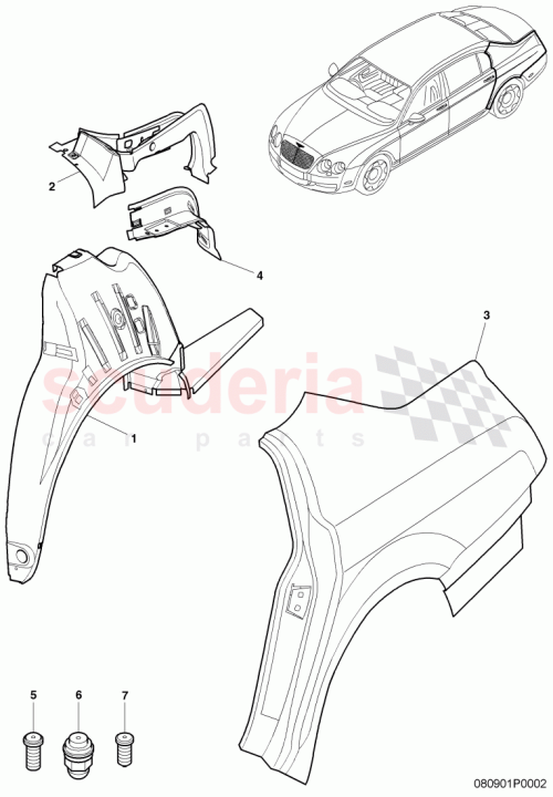 Part Diagram for Bentley 3W5809601B