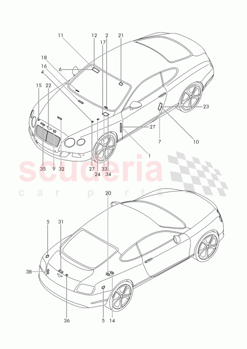 Part Diagram for Bentley 3W0 010 839 A