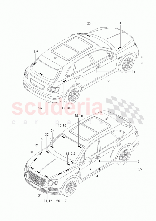 Part Diagram for Bentley 3W0 010 395 T