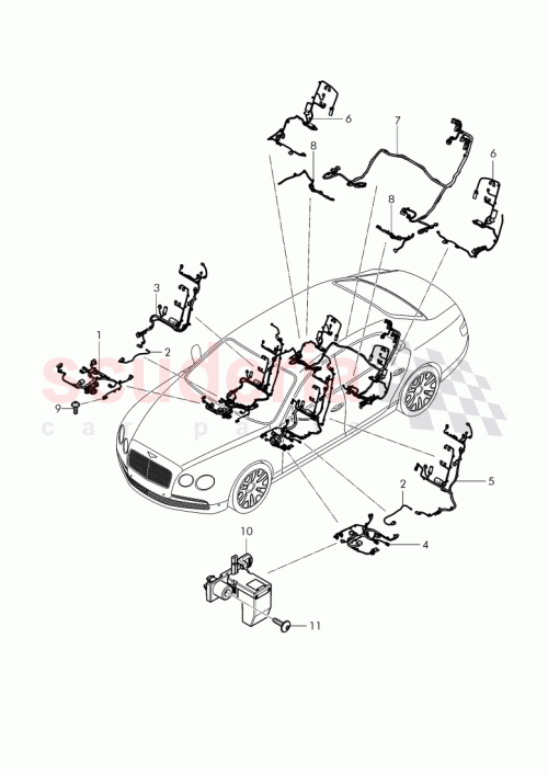 Part Diagram for Bentley 4W1 971 385 T