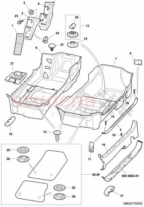 Part Diagram for Bentley 3W2 863 703 Q