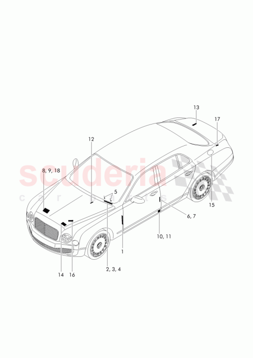 Part Diagram for Bentley 3Y0 010 853 T