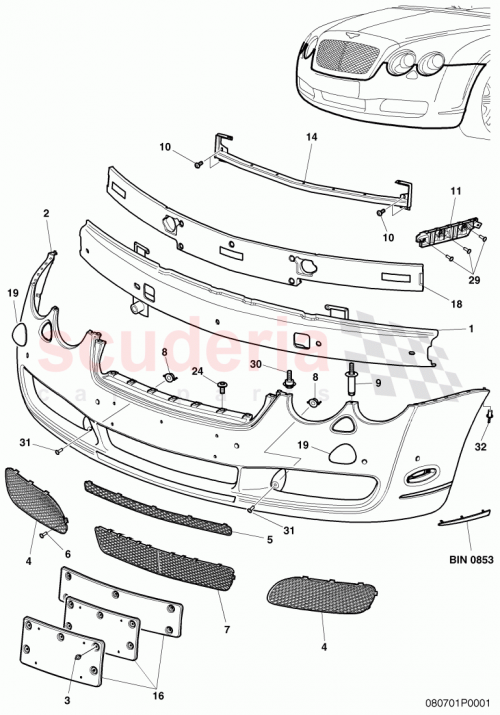 Part Diagram for Bentley 3W8 807 217 AT