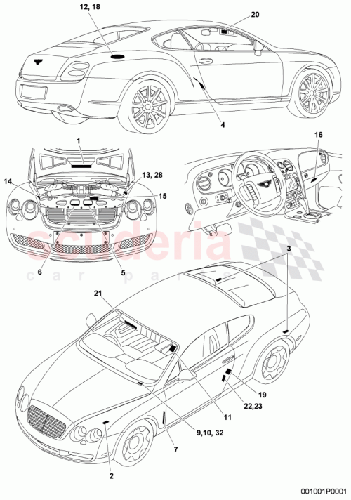 Part Diagram for Bentley 3W0 000 101 D