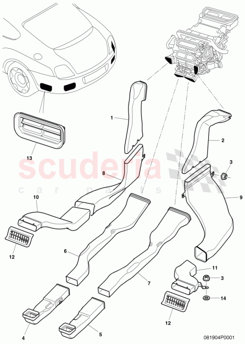 Part Diagram for Bentley 3W0819873C