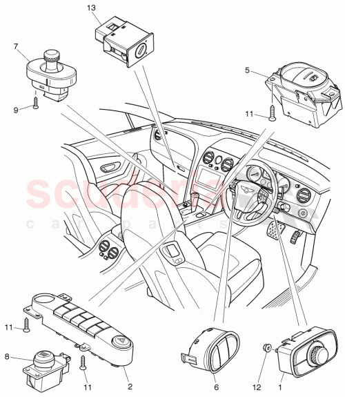 Part Diagram for Bentley 3W7 959 676 D