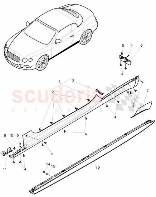 Part Diagram for Bentley 3W7853852G