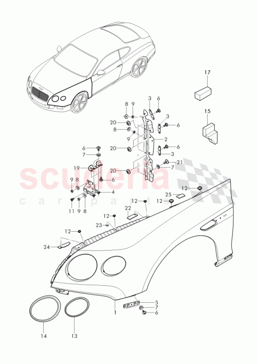 Part Diagram for Bentley 3W8 821 021 BA