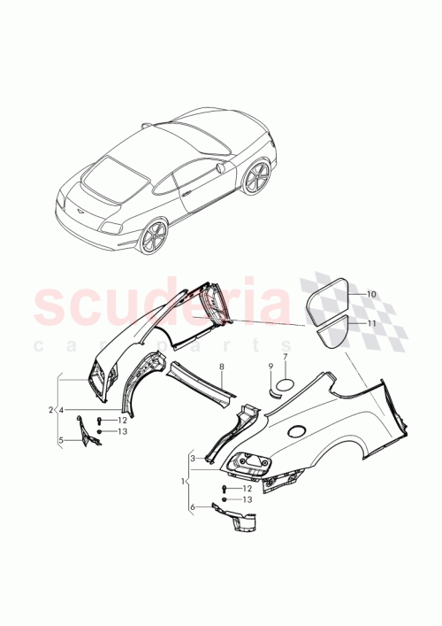 Part Diagram for Bentley 3W3 839 731 A