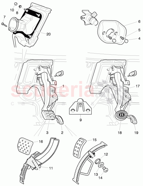 Part Diagram for Bentley 3W1723031S