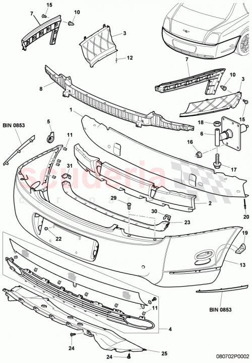 Part Diagram for Bentley 3W5807828