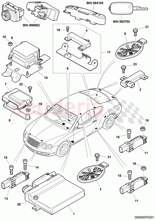 Part Diagram for Bentley 3D0 909 137 CX