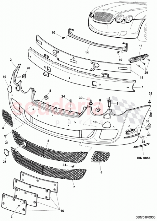 Part Diagram for Bentley 3W5807217AC