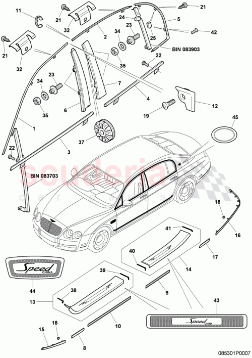 Part Diagram for Bentley 3W5853714