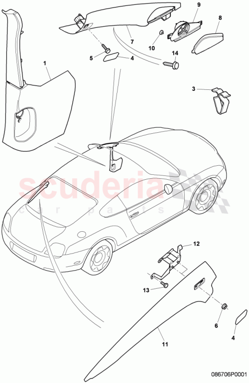 Part Diagram for Bentley 3W0035798B