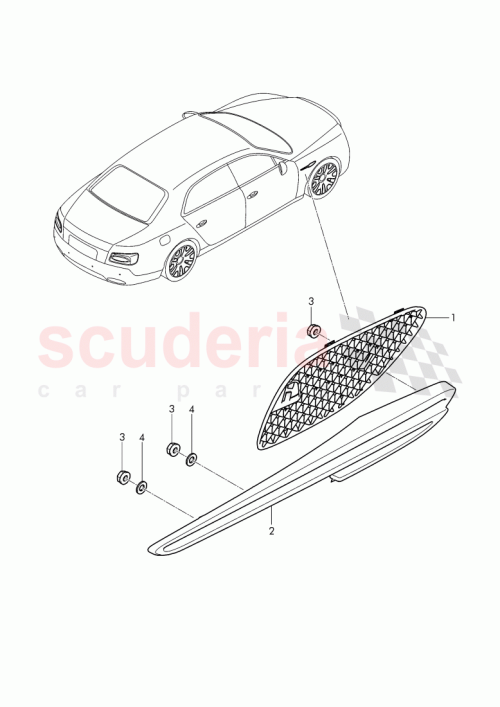 Part Diagram for Bentley 4W0 821 941 E
