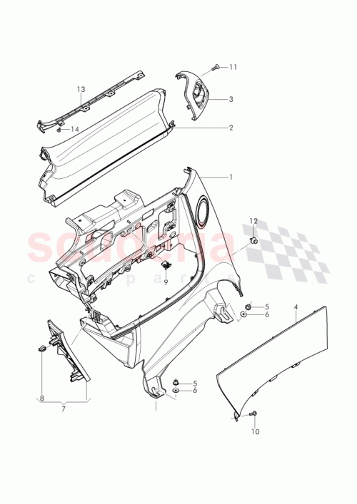 Part Diagram for Bentley 3W8868493