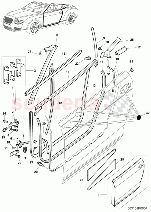 Part Diagram for Bentley 3W7845119E
