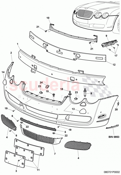 Part Diagram for Bentley 3W5807683F