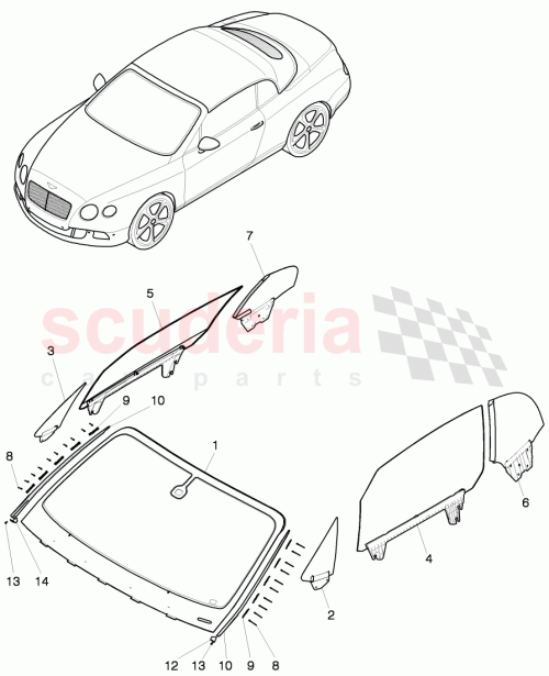 Part Diagram for Bentley 3W7845298G