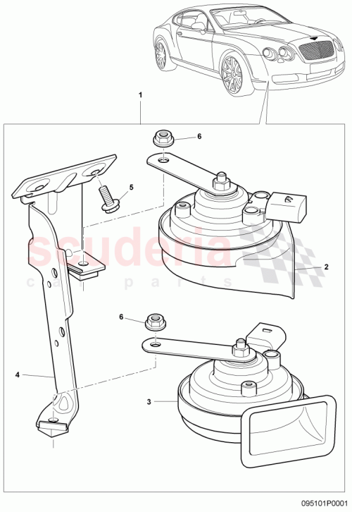 Part Diagram for Bentley 3W0 951 221 C