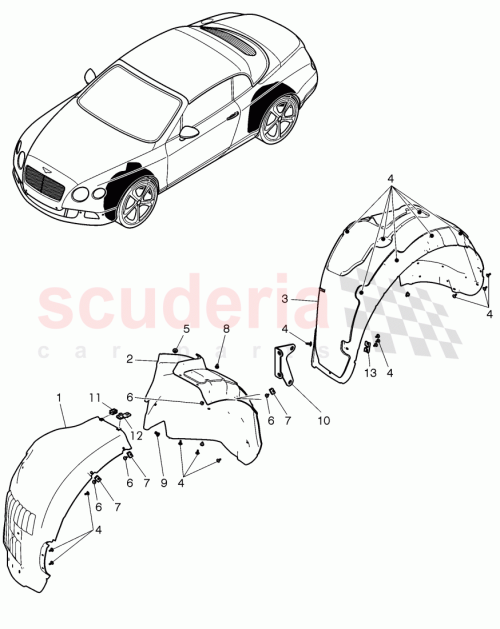 Part Diagram for Bentley 3W7810907A