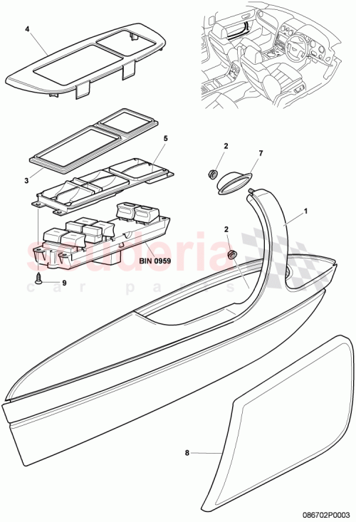 Part Diagram for Bentley 3W0867261A
