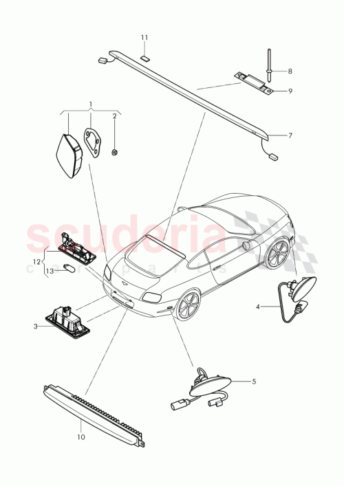 Part Diagram for Bentley 3W3 945 703 D