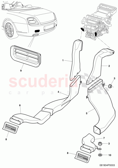 Part Diagram for Bentley 3W7819873A