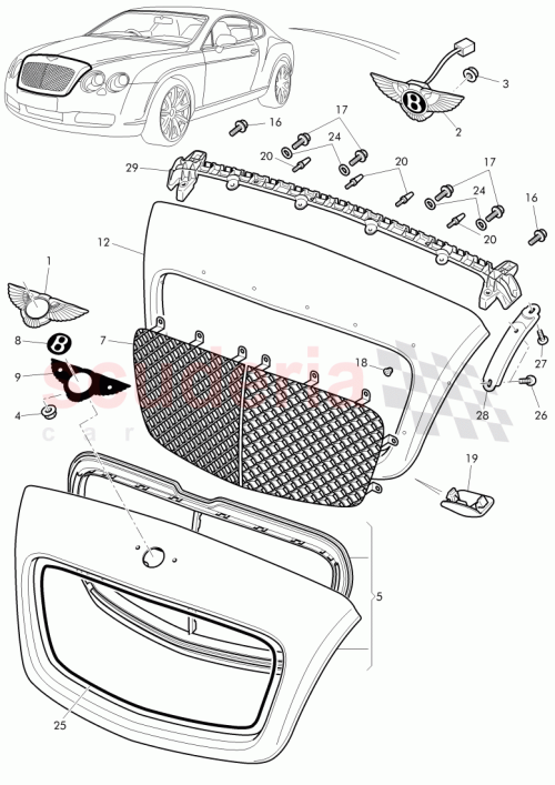 Part Diagram for Bentley 3W0898276