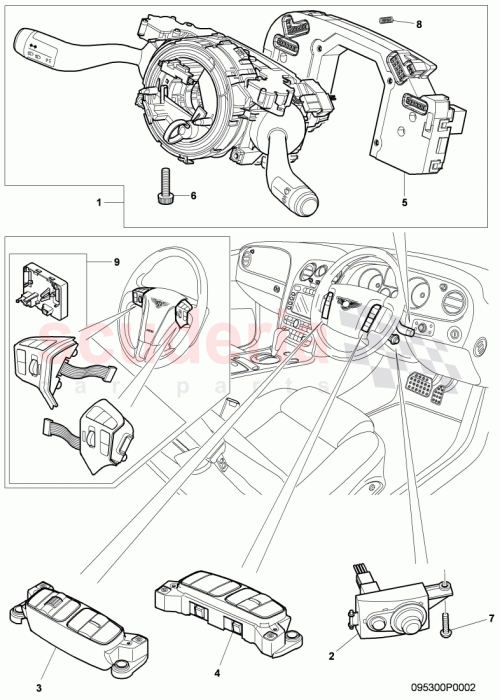 Part Diagram for Bentley 3W0 953 551 A