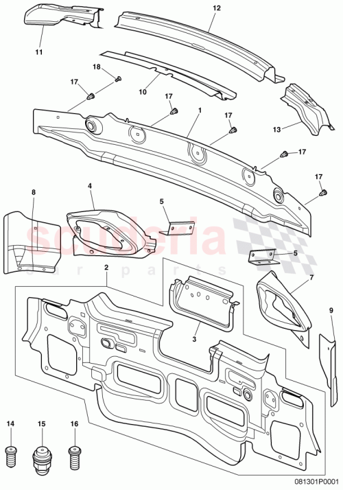 Part Diagram for Bentley 3W8 813 415 A
