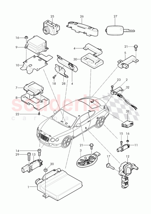 Part Diagram for Bentley 3W0 959 657 A