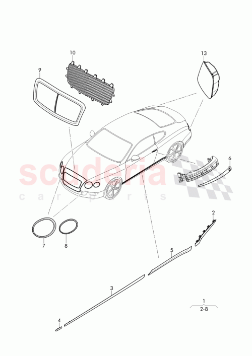 Part Diagram for Bentley 3W3 945 095 AB