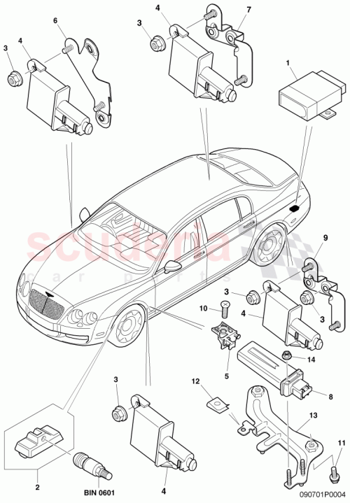 Part Diagram for Bentley 3W7907273