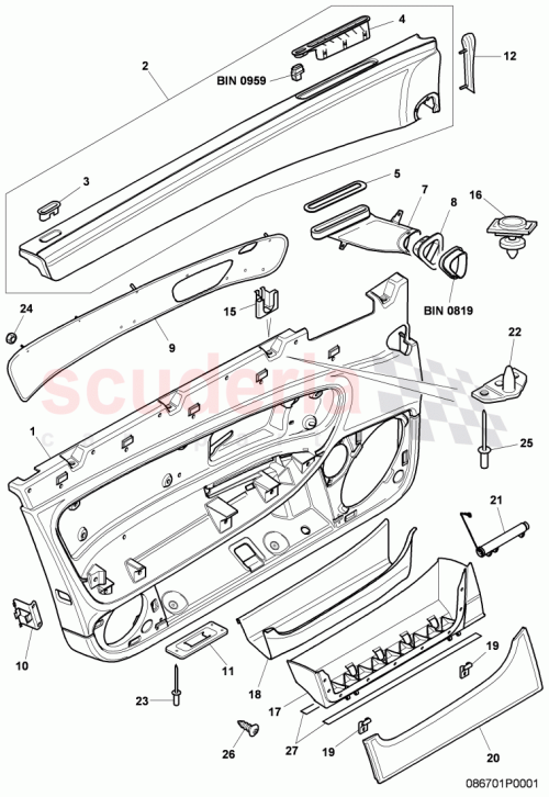 Part Diagram for Bentley 3W3867014E
