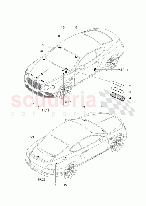 Part Diagram for Bentley 3W8 010 024 F