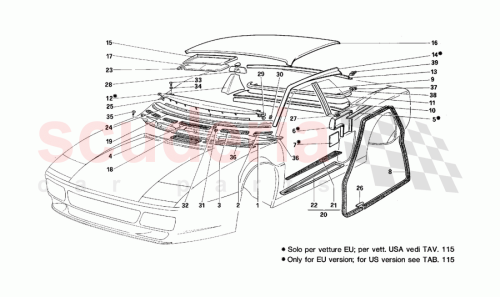 Part Diagram for Ferrari 63116200