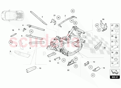 Part Diagram for Lamborghini 4S0813441F