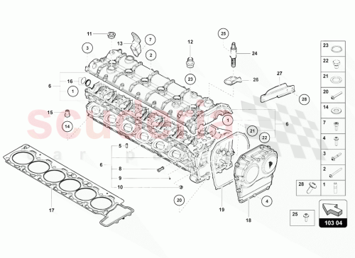 Part Diagram for Lamborghini 07M103148E