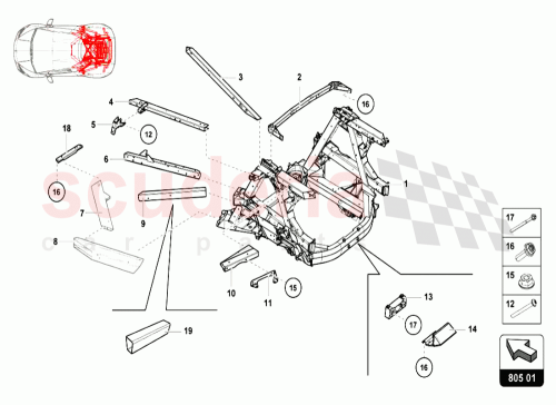 Part Diagram for Lamborghini 4S0813254H