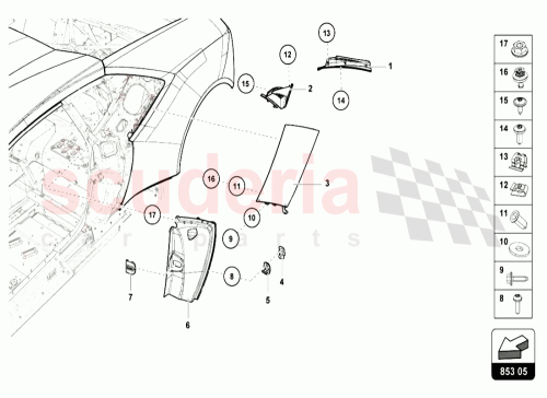 Part Diagram for Lamborghini 6N0867190A