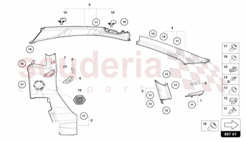 Part Diagram for Lamborghini 47B868204E