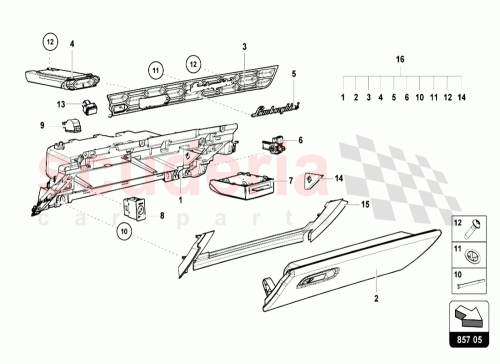 Part Diagram for Lamborghini 4T1857226A