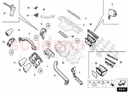 Part Diagram for Lamborghini 4T1819667