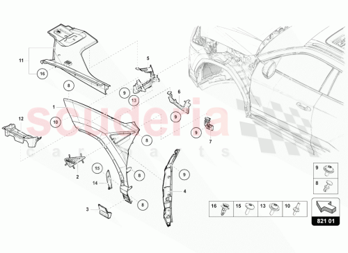 Part Diagram for Lamborghini 4ML821105A