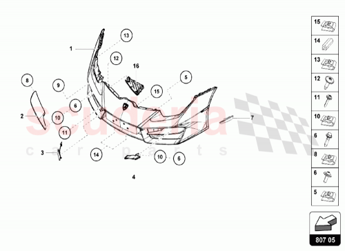 Part Diagram for Lamborghini 4T0807254
