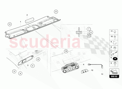 Part Diagram for Lamborghini 8F0959719C6PS