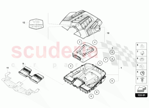 Part Diagram for Lamborghini 4M0133843G