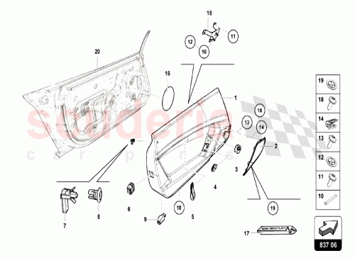 Part Diagram for Lamborghini 3B0867190